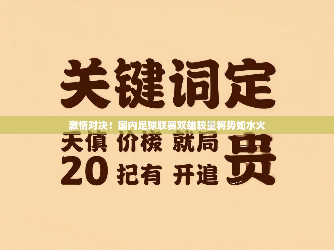 激情对决！国内足球联赛双雄较量将势如水火  第2张
